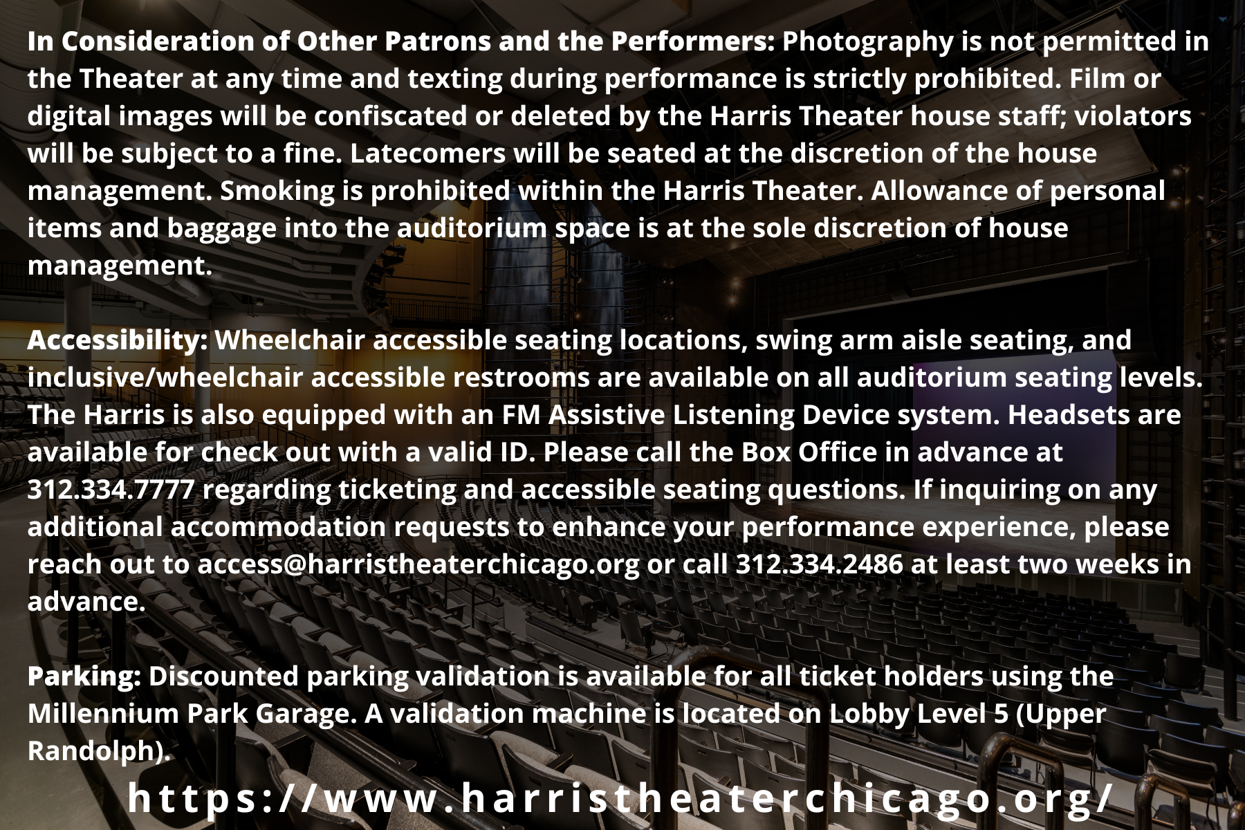 Harris Theater Policy
